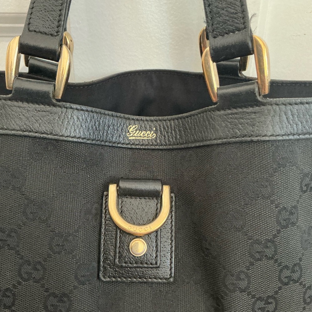 Gucci Monogram Small Abbey‎ Tote Bag, Black - Picture 2 of 10